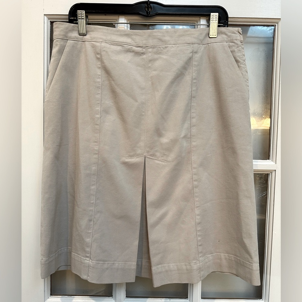 Fabiana Filippi Made in Italy Designer Beige Front Pleat Skirt Size Large L